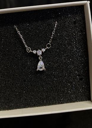 Серебряная подвеска капля1 фото
