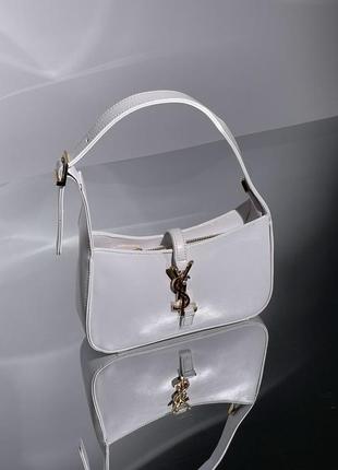 Женская сумка yves saint laurent hobo white/gold5 фото