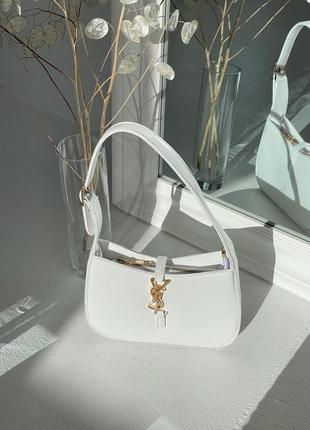 Женская сумка yves saint laurent hobo white/gold2 фото
