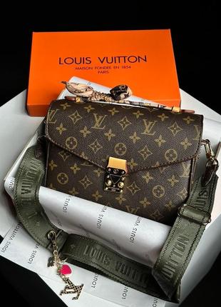 Женская сумка louis vuitton pochette metis new brown/green3 фото