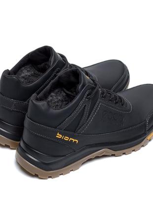 Мужские зимние кожаные ботинки э-series active drive black