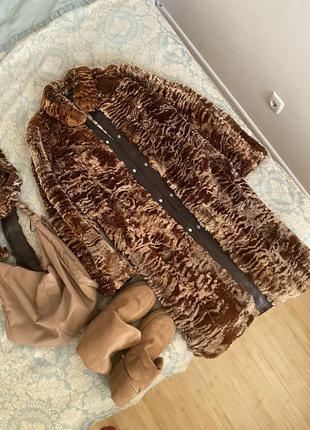 Розкішна шуба натуральна шиншила рекс оверсайз з поясом made in europe шоколадний колір коричнева бежева