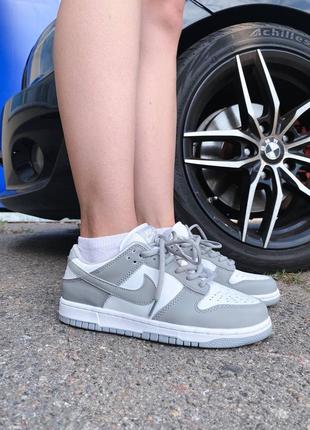 Кроссовки nike dunk low light grey