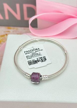 Серебряный браслет серебро пандора pandora silver s925 ale с биркой и пломбой 925 проба паве1 фото