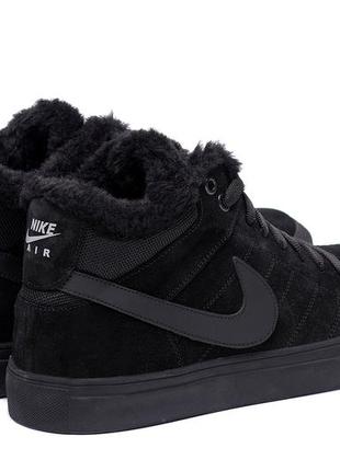 Чоловічі зимові шкіряні черевики nike black3 фото