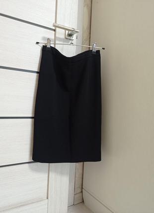 Черная классическая юбка высокая талия.8 фото