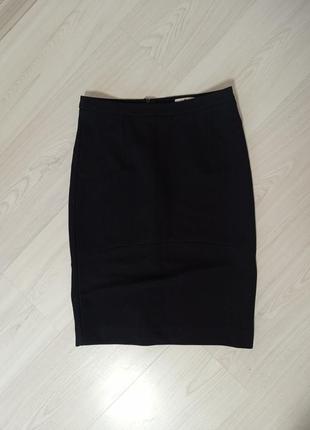 Черная классическая юбка высокая талия.5 фото