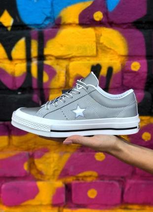 Кеды женские, мужские converse one star low, серые (конверс, конверсы, кроссовки, кеди, кросівки)1 фото