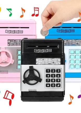 Копилка сейф, детский банкомат с кодовым замком number bank marketopt