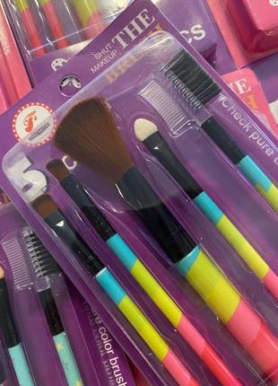 Набір пензлів для макіяжу обличчя та очей makeup brush set 5 в 1 marketopt5 фото