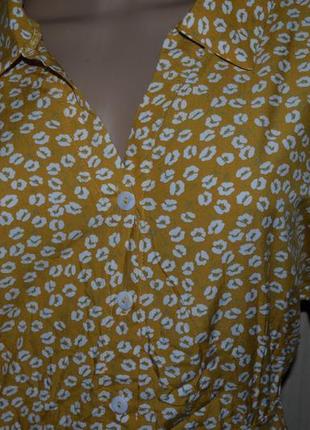 Тоненькая вискозное платье рубашка с разрезами, размер м3 фото