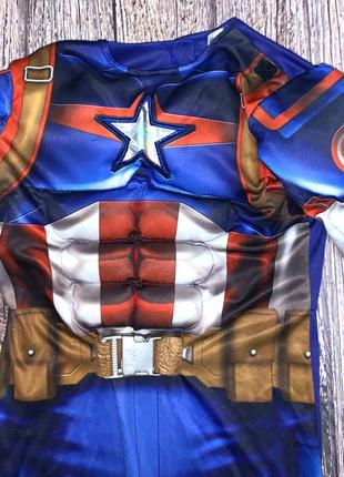 Новогодний костюм капитан америка с маской для мальчика 9-10 лет, 134-140 см3 фото