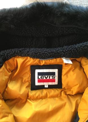 Чоловіча чорна пухова парка levi's (куртка пуховик)6 фото