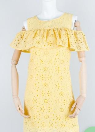 Стильный желтый сарафан платье летнее4 фото