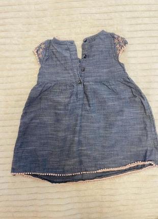 Коттоновое платье под джинс с вышивкой2 фото