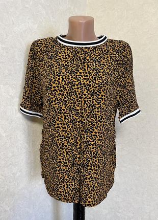 Футболка блузка размер l в леопардовый принт miss e1 фото