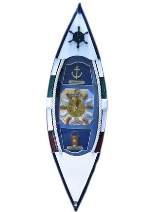 Ключниця "човен з годинником" (49,5*15*10 см)