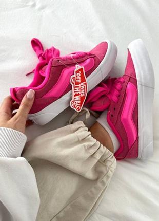 Жіночі кросівки vans knu old skool acid pink premium  / ванс олд скул рожеві преміум