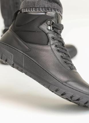 Ботинки мужские зимние цигейка черные