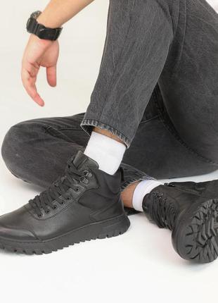 Ботинки мужские зимние цигейка черные