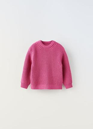 Вязаный свитер, малиновый джемпер zara 92 98 110 1164 фото