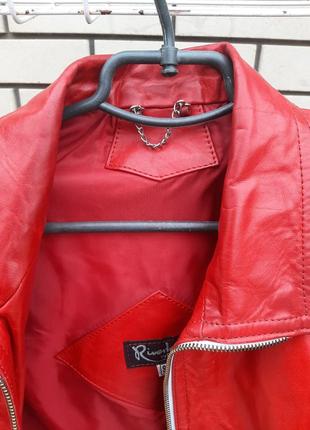 Куртка женская кожаная короткая красная, размер с/м.4 фото