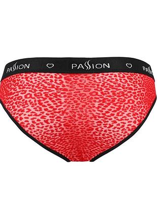 Эротические мужские полупрозрачные трусы passion red, принт леопард