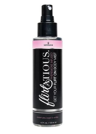 Спрей-мист для тела с феромонами sensuva flirtatious vanilla, sugar, & sweet pea (125 мл)