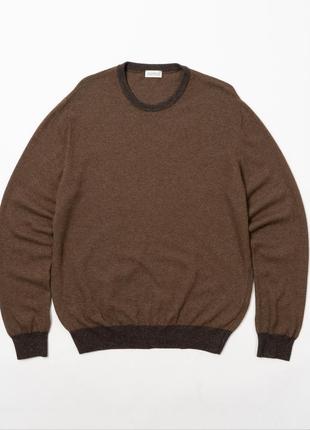Andrea fenzi wool cashmere crew neck sweater мужской свитер