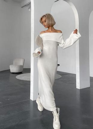 Теплое вязаное платье шерсть альпака1 фото