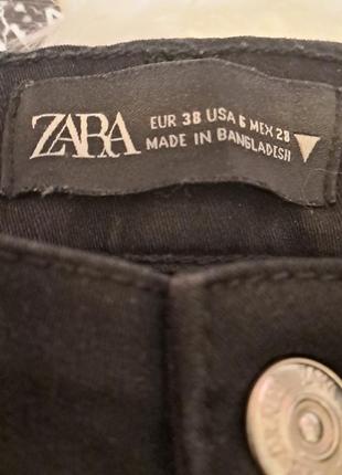 Джинсы фирмы zara чёрные  высокая посадка размер 38(usa 6mex 28 )4 фото