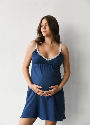 👑vip👑 ночная рубашка для беременных и кормящих мамина хлопковая рубашка с кружевом2 фото