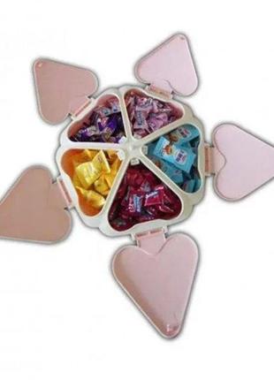 Органайзер для сладостей peach heart shape 5 отсеков с подставкой для телефона2 фото