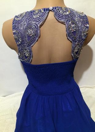 Синє плаття на випускний вечірня міді сукня quiksilver3 фото