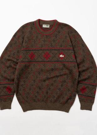 Lacoste chemise vintage crew neck wool alpaca sweater мужской свитер