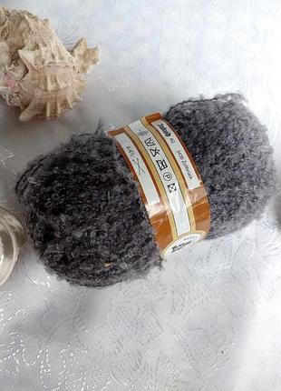 Máscara пряжа (шерсть) букле нить для вязания серый 50 гр