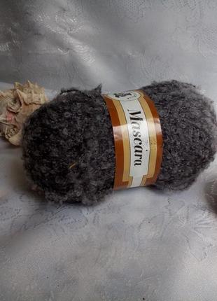 Máscara пряжа (шерсть) букле нить для вязания серый 50 гр