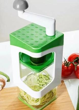 Овочерізка ручна nicer dicer 7в1 подрібнювач для нарізування овочів і фруктів із насадками та контейнером7 фото