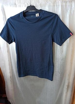 Красивая стильная фирм бренд футболка levis левай синяя хлопковая1 фото