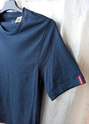 Красивая стильная фирм бренд футболка levis левай синяя хлопковая2 фото