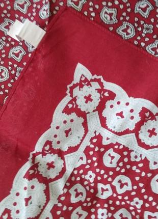 Бандана платок турецкий огурец пейсли красный3 фото
