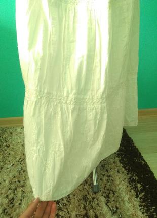 Юбка спідниця довга біла з вишивкою2 фото