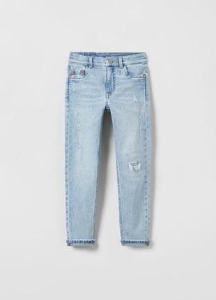 Рвані джинси скінні для дівчинки zara, рваные джинсы скинни зара 164 см