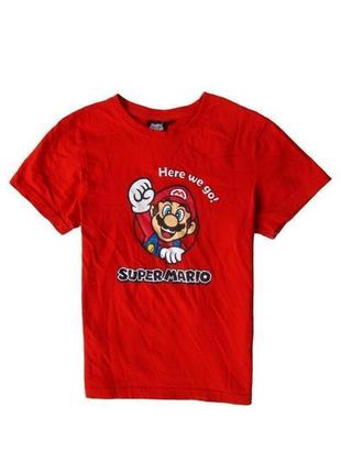 Червона бавовняна футболка супер маріо super mario nintendo primark