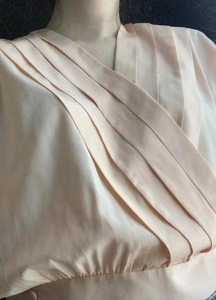 Лососевая/персиковая блуза без рукавов шелковая ретро винтаж2 фото