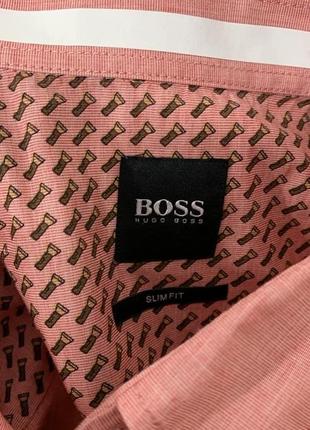 Рубашка hugo boss розовая мужская рубашка4 фото