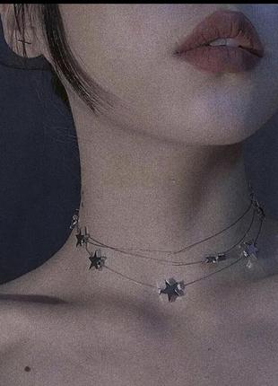 Чокер со звёздами в стиле готика лолита y2k