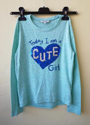 Реглан переливашка м'ятного кольору для дівчинки підлітка review футболка1 фото