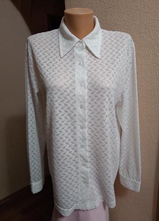Белая ажурная блуза, рубашка