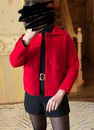 Укороченный свитер, красного цвета, новый, размер xs, s2 фото